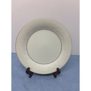 Crown Ming Fine China Salad Plates Set of 6 White 7.5" Floral Scroll